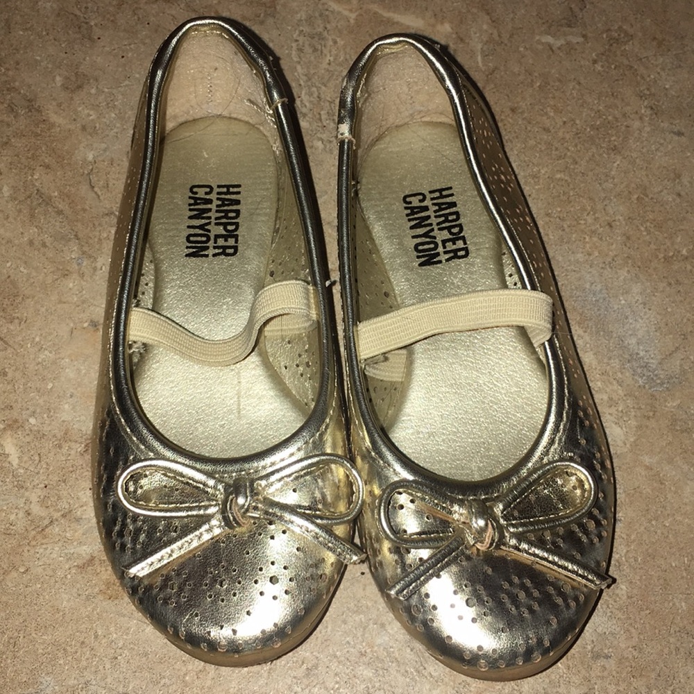 Cute gold little girl shoes